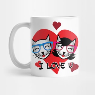 Geek Cats in Love Mug